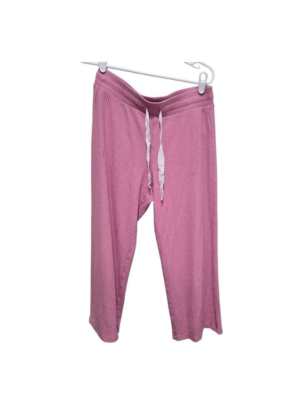 J.Crew Pink Waffle Knit Lounge Pants Wide Leg Drawstring S